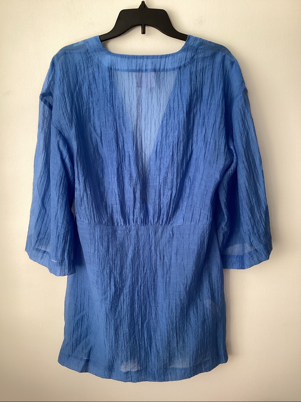 Cinq a Sept Ralpha Crinkled Mini Coverup in Endless Sky Size Large - Picture 6 of 10